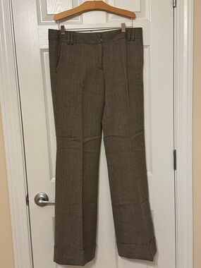 J. Crew Women's Brown Tailored Wool Trousers